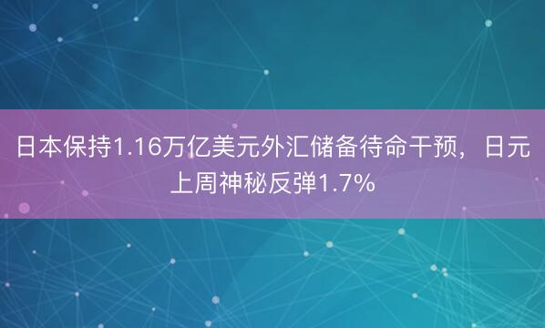 日本保持1.16万亿美元外汇储备待命干预，日元上周神秘反弹1.7%