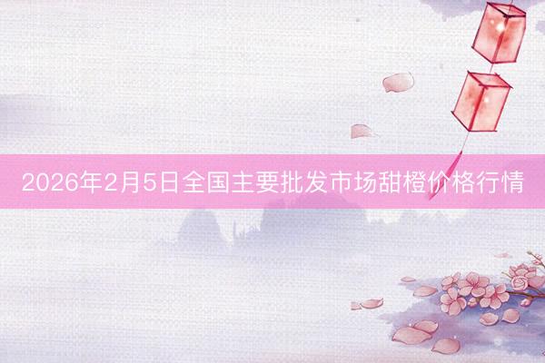 2026年2月5日全国主要批发市场甜橙价格行情