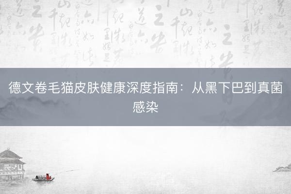 德文卷毛猫皮肤健康深度指南：从黑下巴到真菌感染