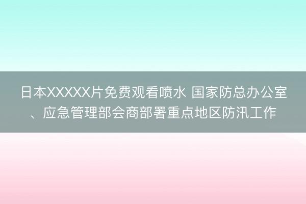 日本XXXXX片免费观看喷水 国家防总办公室、应急管理部会商部署重点地区防汛工作