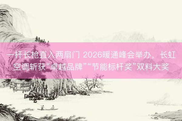一杆长枪直入两扇门 2026暖通峰会举办，长虹空调斩获“卓越品牌”“节能标杆奖”双料大奖