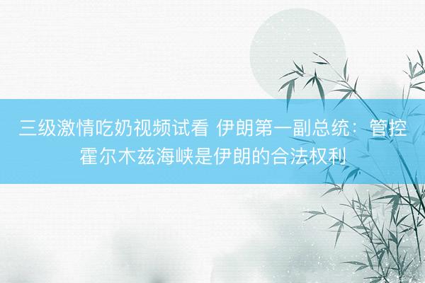 三级激情吃奶视频试看 伊朗第一副总统：管控霍尔木兹海峡是伊朗的合法权利