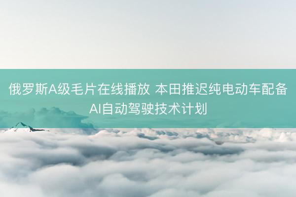 俄罗斯A级毛片在线播放 本田推迟纯电动车配备AI自动驾驶技术计划