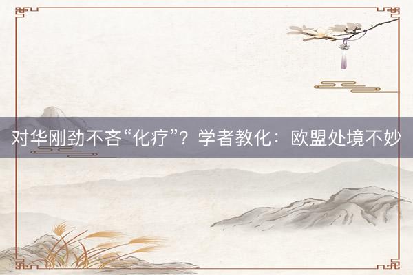 对华刚劲不吝“化疗”？学者教化：欧盟处境不妙