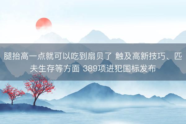 腿抬高一点就可以吃到扇贝了 触及高新技巧、匹夫生存等方面 389项进犯国标发布