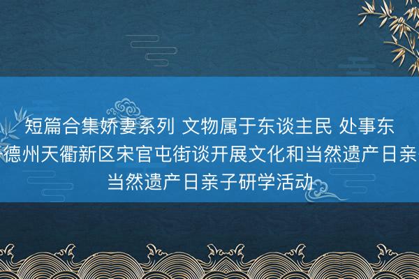 短篇合集娇妻系列 文物属于东谈主民 处事东谈主民——德州天衢新区宋官屯街谈开展文化和当然遗产日亲子研学活动