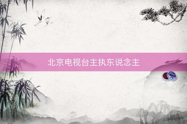 北京电视台主执东说念主
