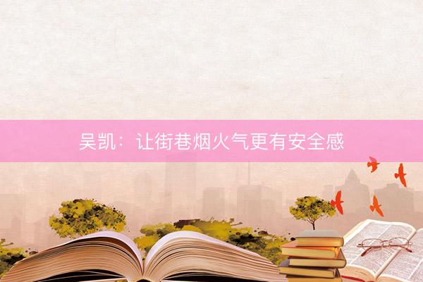 吴凯：让街巷烟火气更有安全感